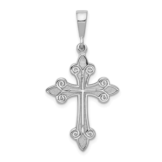 Million Charms 14K White Gold Themed Relgious Cross Pendant