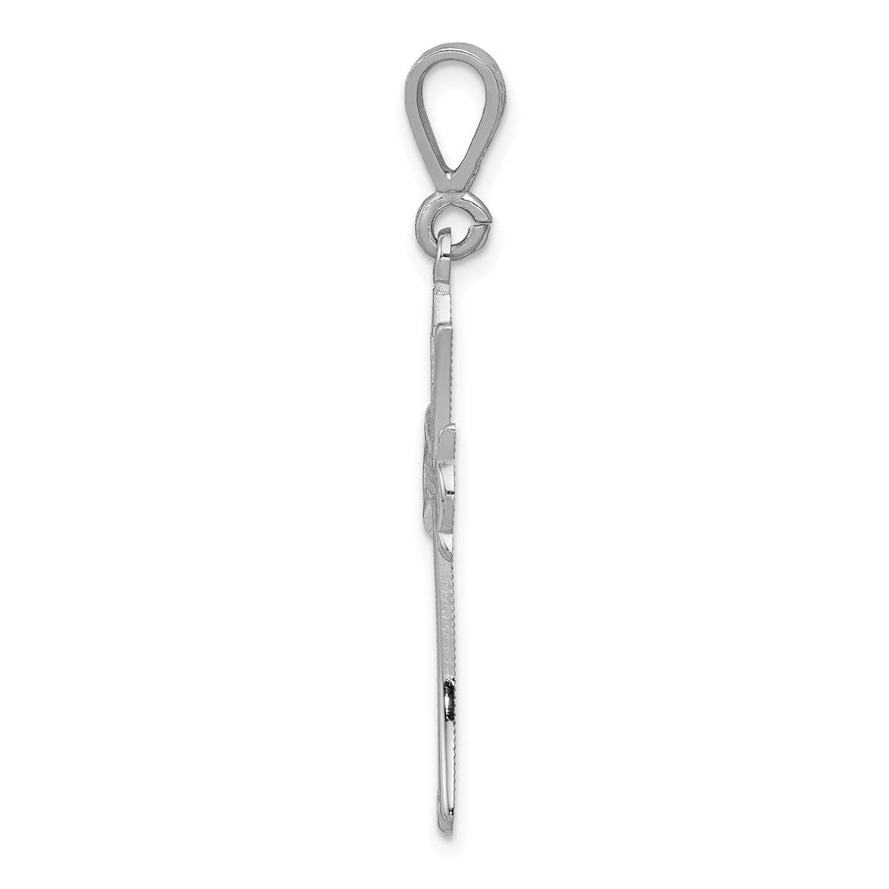 Million Charms 14K White Gold Themed Relgious Cross Pendant