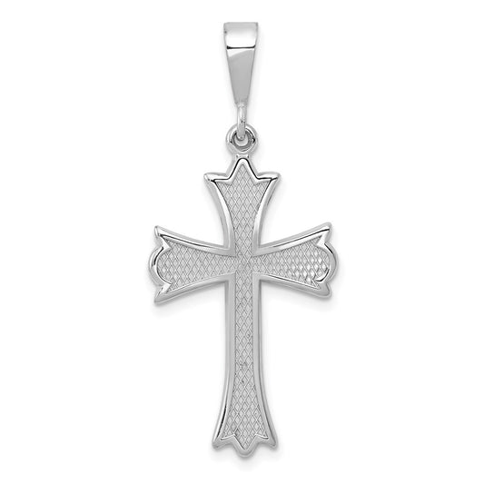 Million Charms 14K White Gold Themed Relgious Cross Pendant