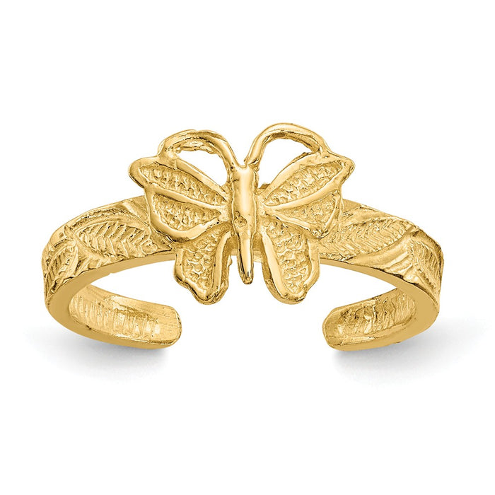 14k Yellow Gold Butterfly Toe Ring