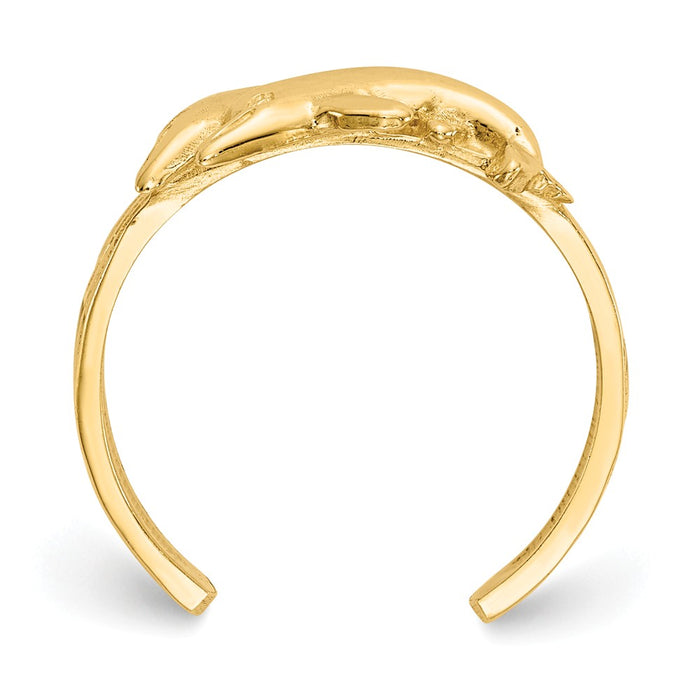 14k Yellow Gold Dolphin Toe Ring