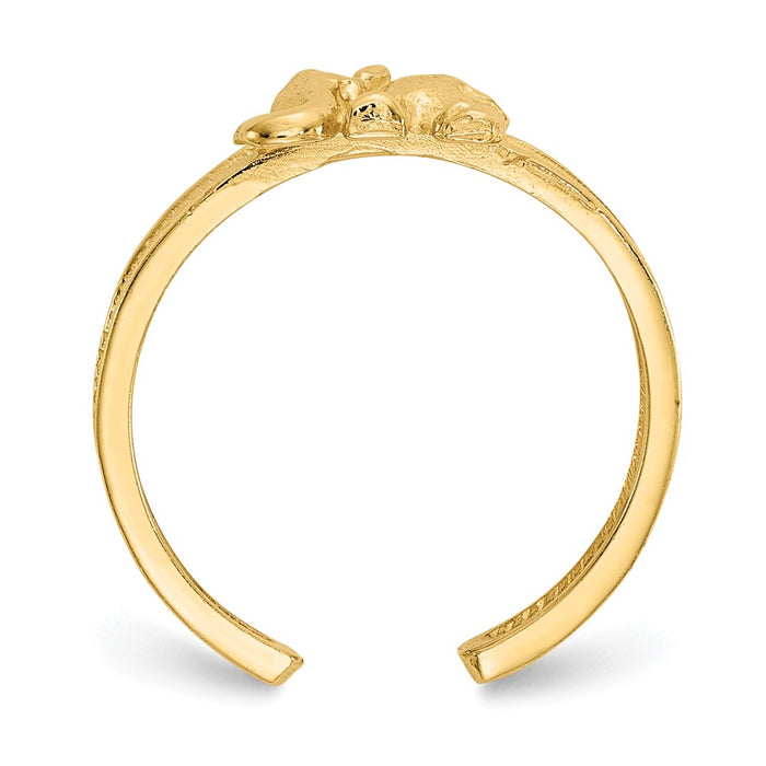 14k Yellow Gold Elephant Toe Ring