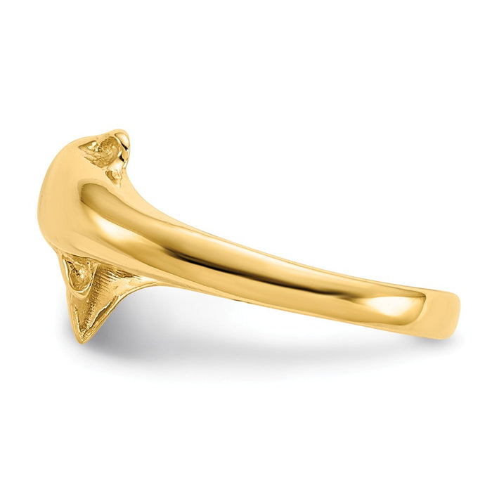 14k Yellow Gold Dolphin Toe Ring
