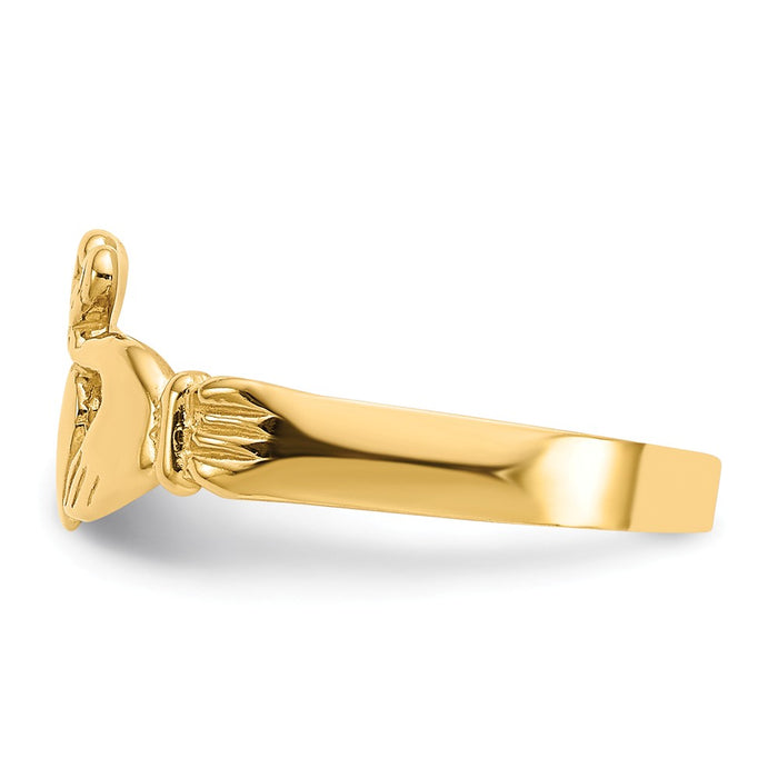 14k Yellow Gold Baby Claddagh Ring, Size: 3