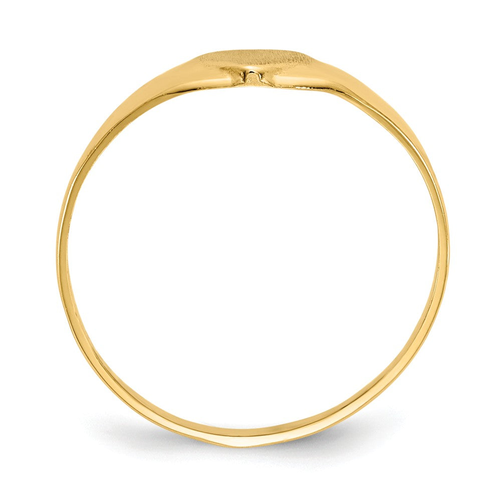 14k Yellow Gold Baby Heart Signet Ring, Size: 3