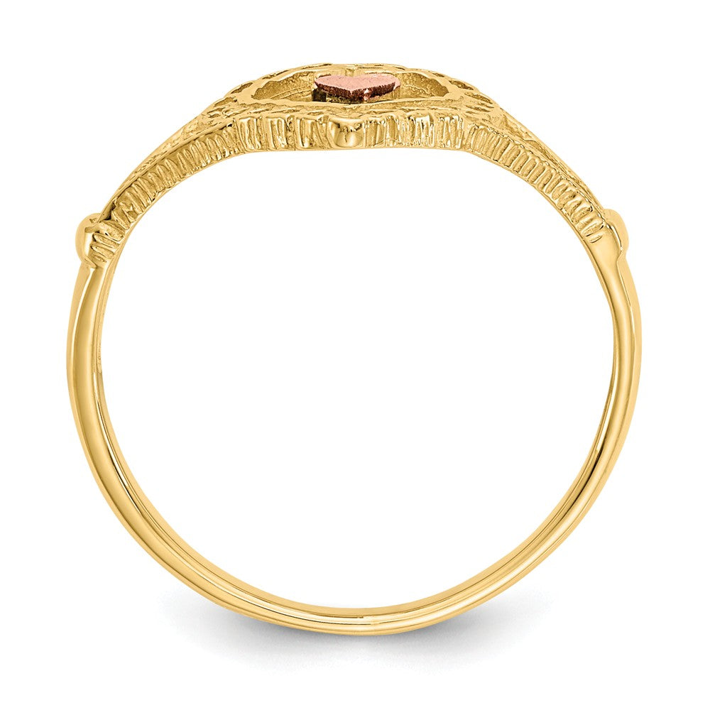 14K Two-Tone Gold 15 Heart Ring, Size: 6