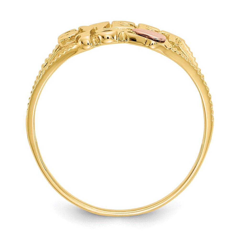 14K Two-Tone Gold Sweet 15 Heart Ring, Size: 6