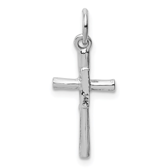 Million Charms 14K White Gold Themed Relgious Crucifix Pendant