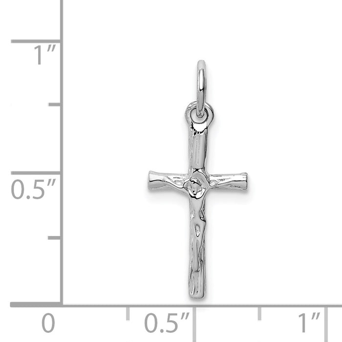 Million Charms 14K White Gold Themed Relgious Crucifix Pendant