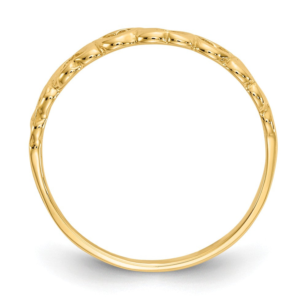 14k Yellow Gold Polished Hearts Ring, Size: 5.75
