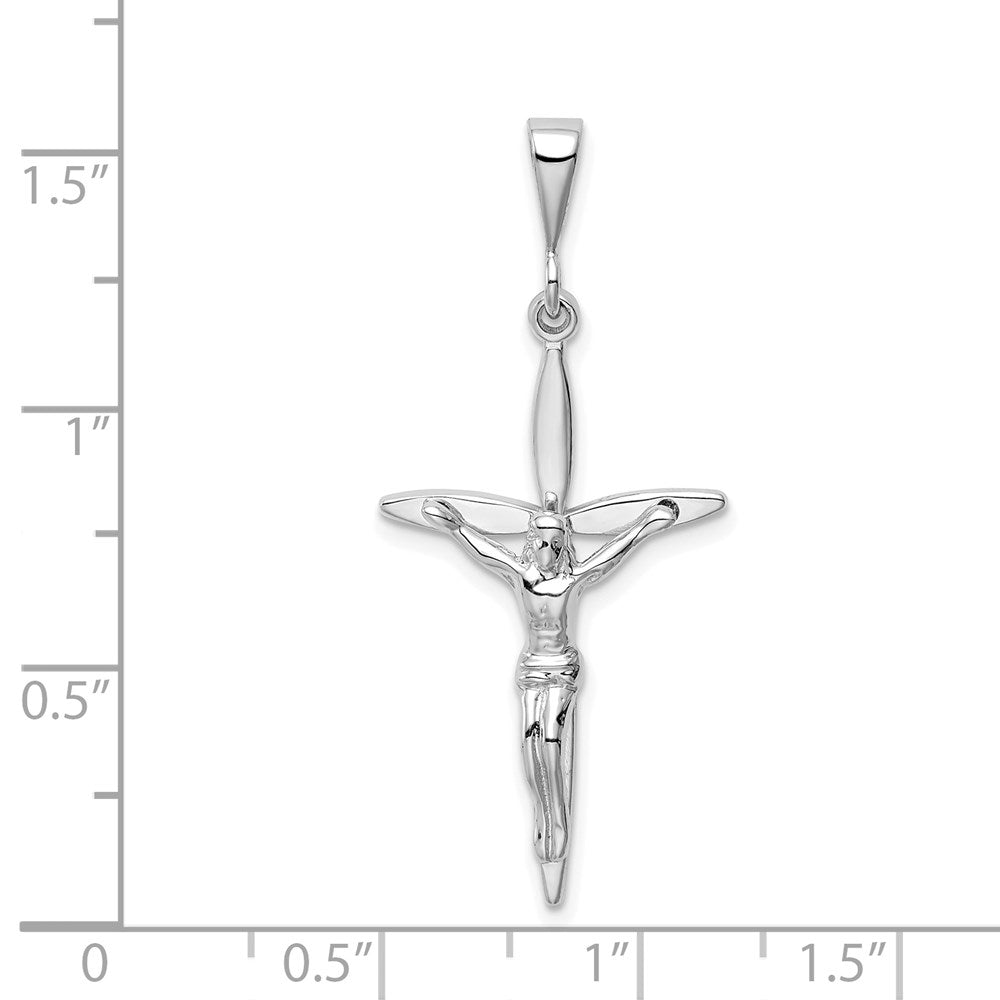 Million Charms 14K White Gold Themed Passion Relgious Crucifix Pendant