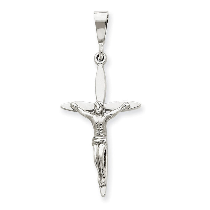 Million Charms 14K White Gold Themed Passion Relgious Crucifix Pendant