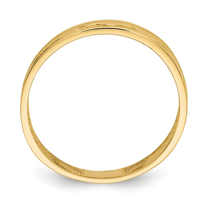 14k Yellow Gold Footprints In The Sand Ring, Size: 6