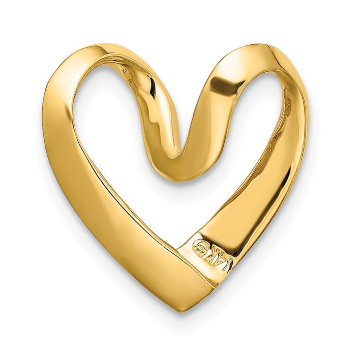 Million Charms 14K Yellow Gold Themed Polished Heart Chain Slide