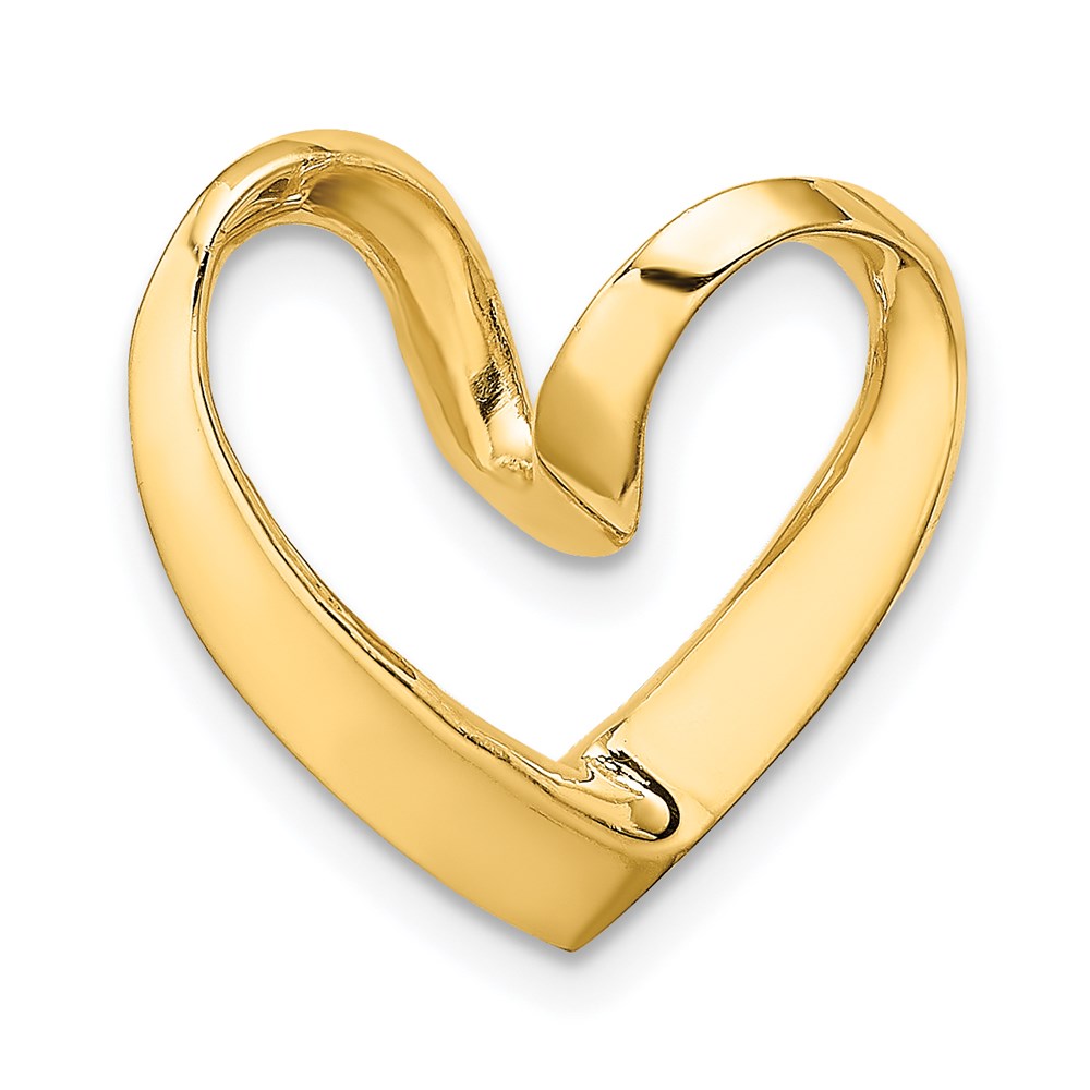 Million Charms 14K Yellow Gold Themed Polished Heart Chain Slide