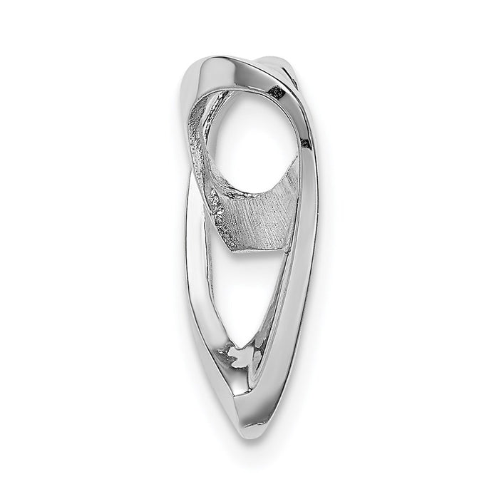 Million Charms 14K White Gold Themed Polished Heart Chain Slide