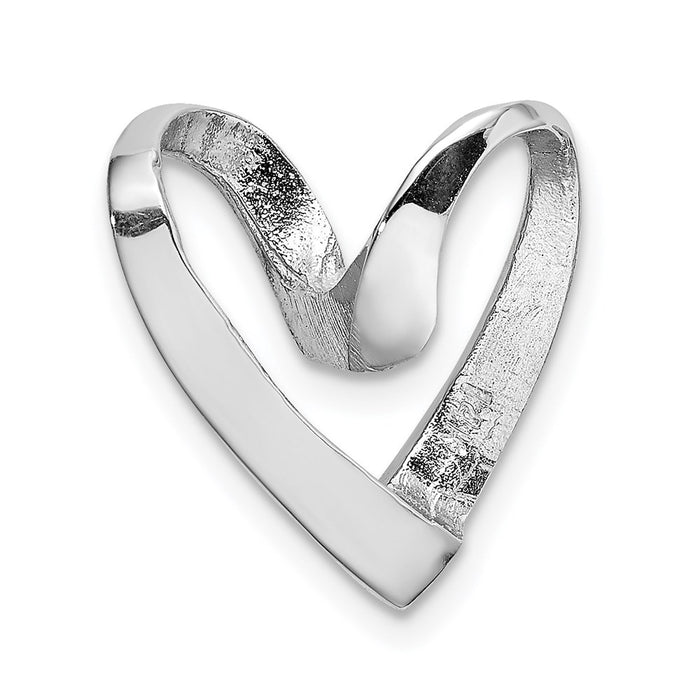 Million Charms 14K White Gold Themed Polished Heart Chain Slide