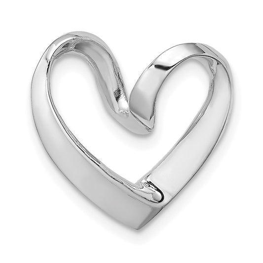Million Charms 14K White Gold Themed Polished Heart Chain Slide