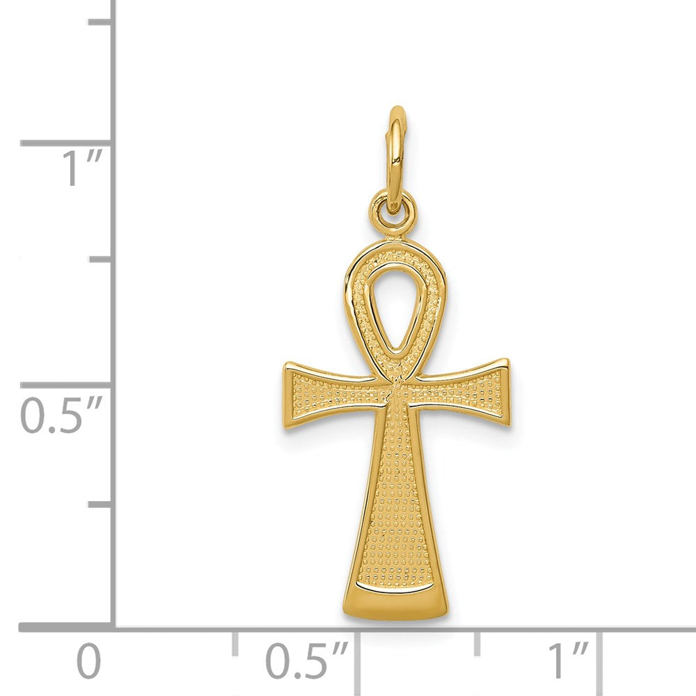 Million Charms 14K Yellow Gold Themed Ankh Relgious Cross Charm
