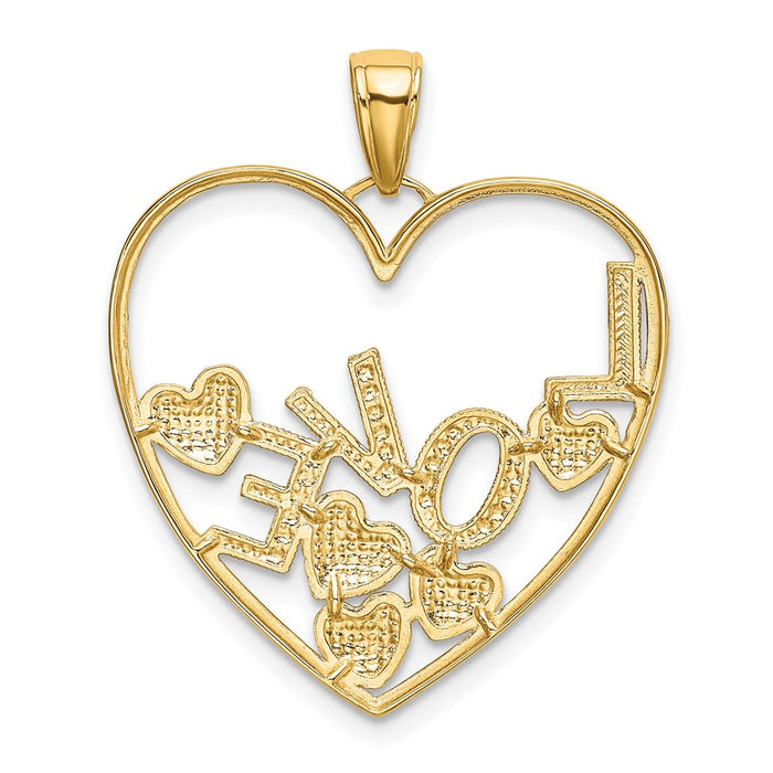 Million Charms 14K Yellow Gold Themed, Rhodium-plated Love, Floating Hearts Pendant