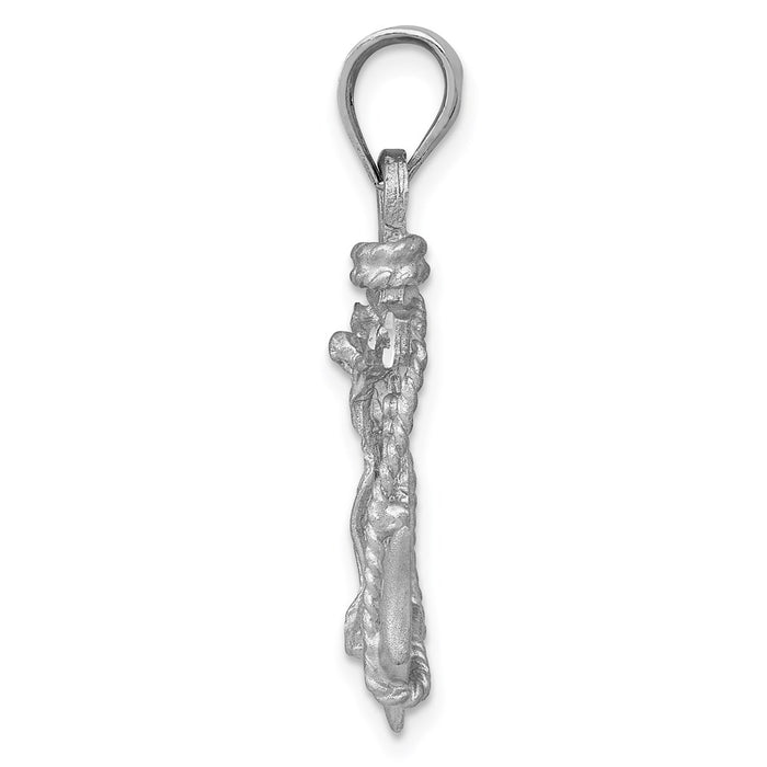 Million Charms 14K White Gold Themed Mariners Relgious Cross Pendant