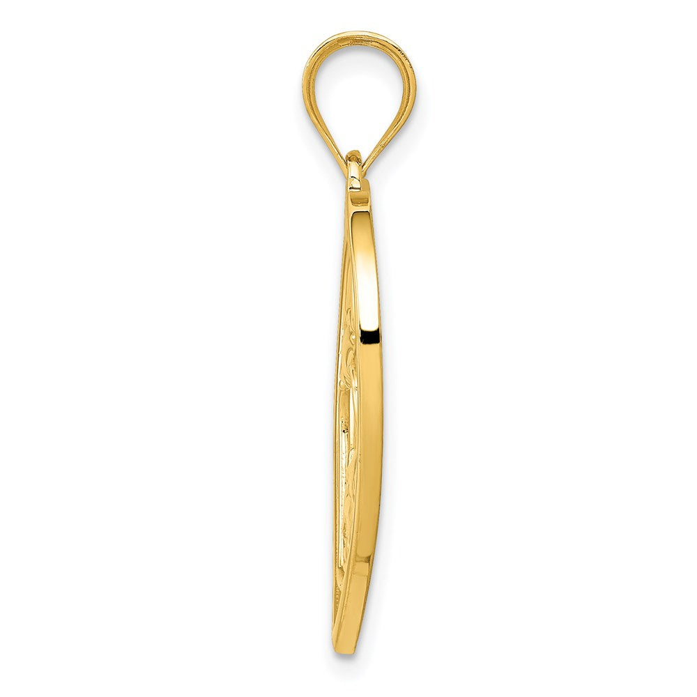 Million Charms 14K Yellow Gold Themed Mother & Child In Heart Pendant