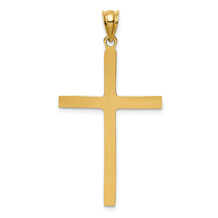 Million Charms 14K Yellow Gold Themed Polished Relgious Cross Pendant