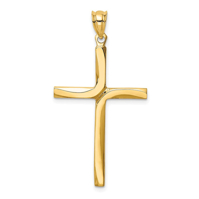 Million Charms 14K Yellow Gold Themed Polished Relgious Cross Pendant