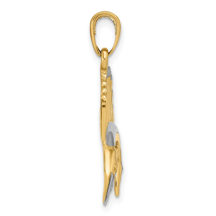 Million Charms 14K Yellow Gold Themed, Rhodium-plated Sailfish Pendant