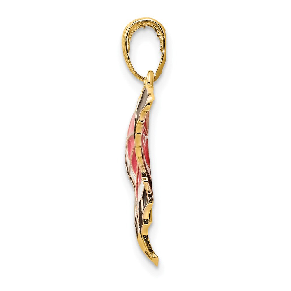 Million Charms 14K Yellow Gold Themed Enameled Butterfly Pendant