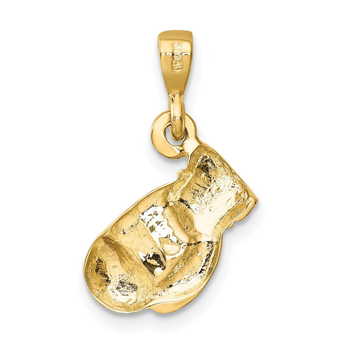 Million Charms 14K Yellow Gold Themed Sports Boxing Glove Pendant