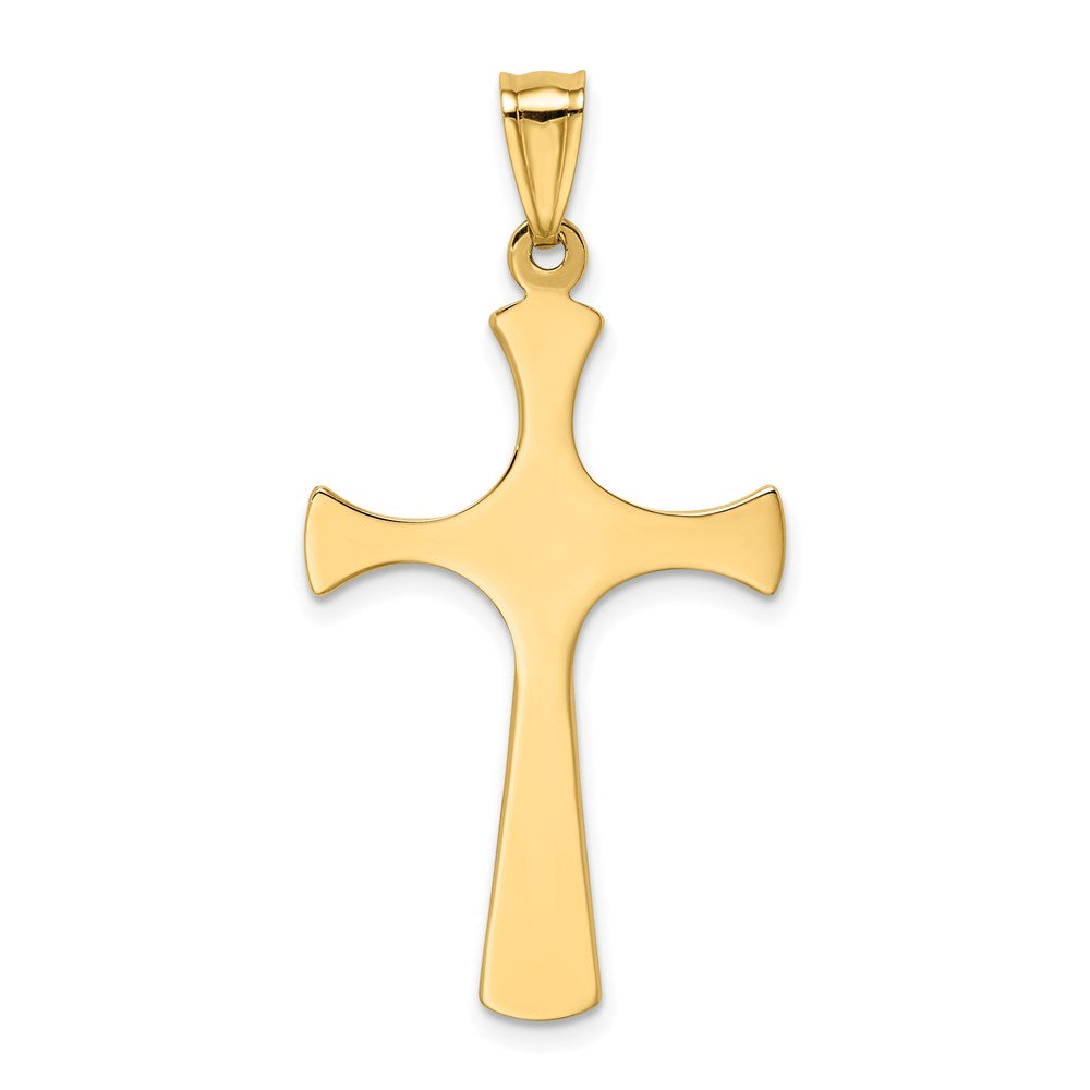Million Charms 14K With Rhodium-plated Fancy Relgious Cross Pendant