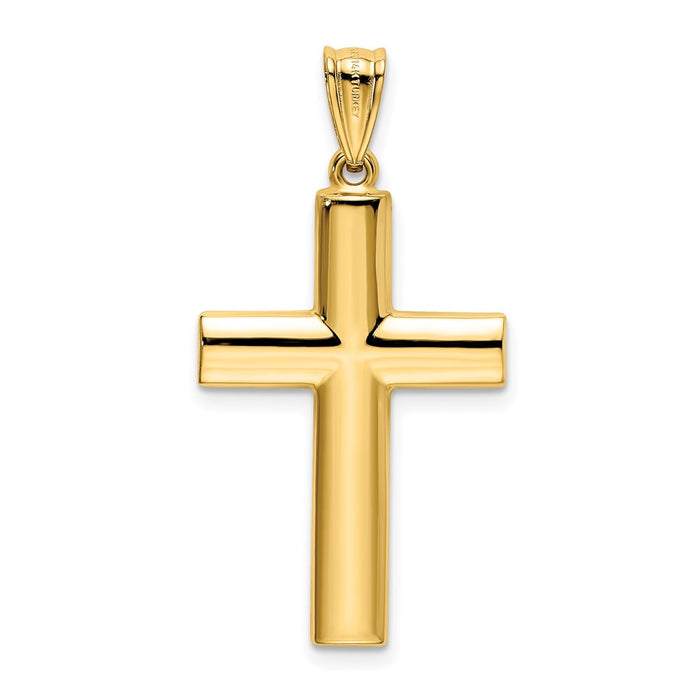 Million Charms 14K Yellow Gold Themed Reversible Relgious Cross Pendant