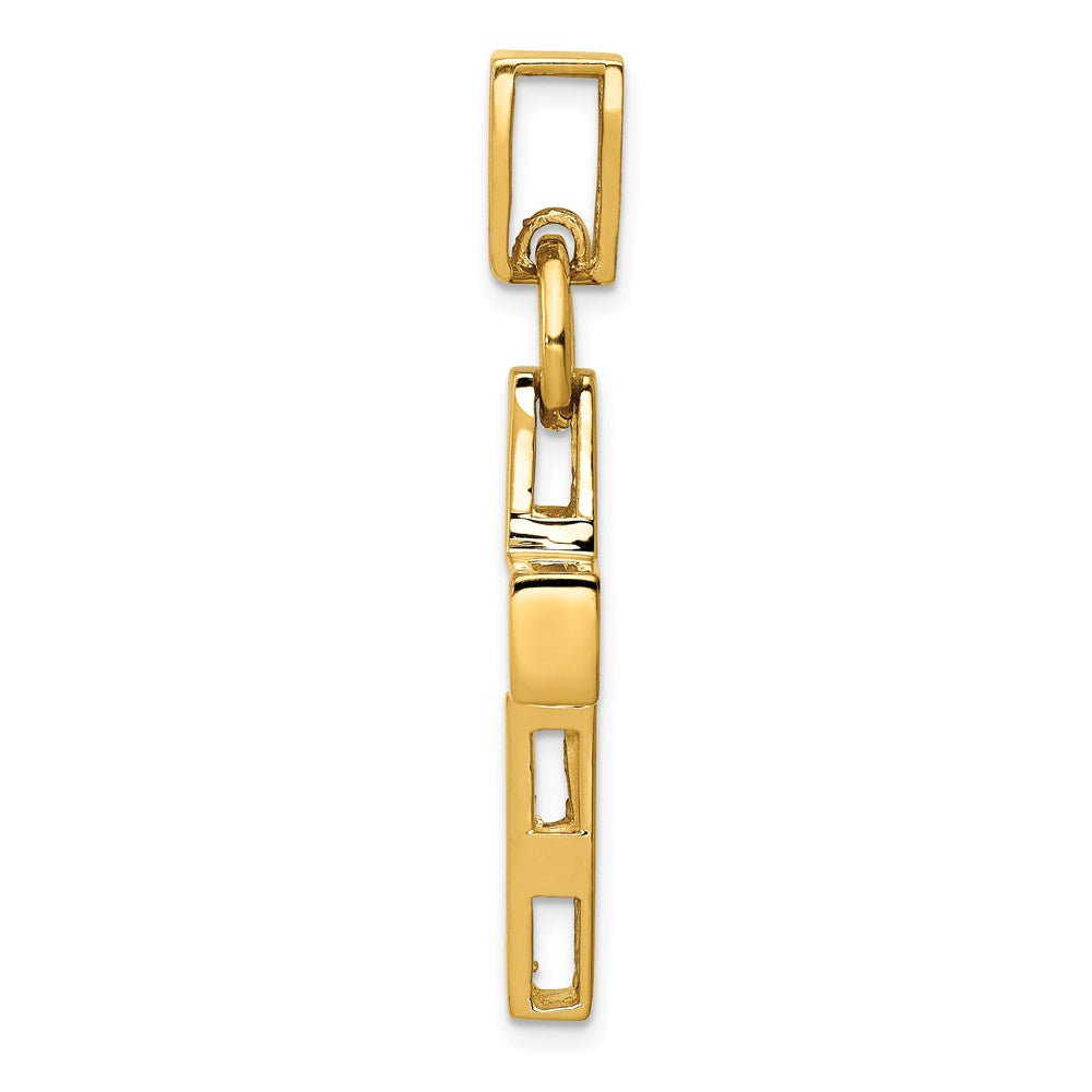 Million Charms 14K Yellow Gold Themed Hollow Relgious Cross Pendant