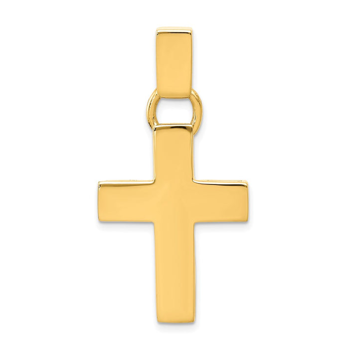 Million Charms 14K Yellow Gold Themed Hollow Relgious Cross Pendant