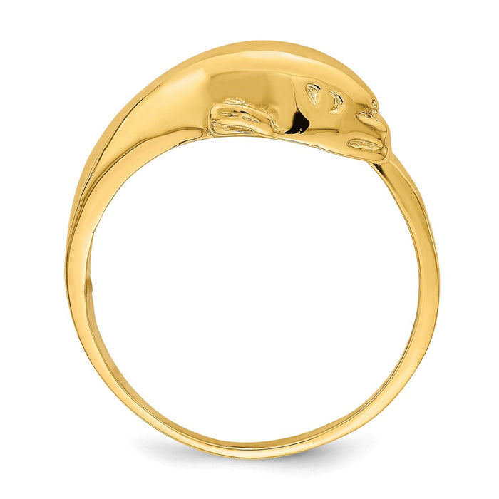 14k Yellow Gold Dolphin Ring, Size: 6.5