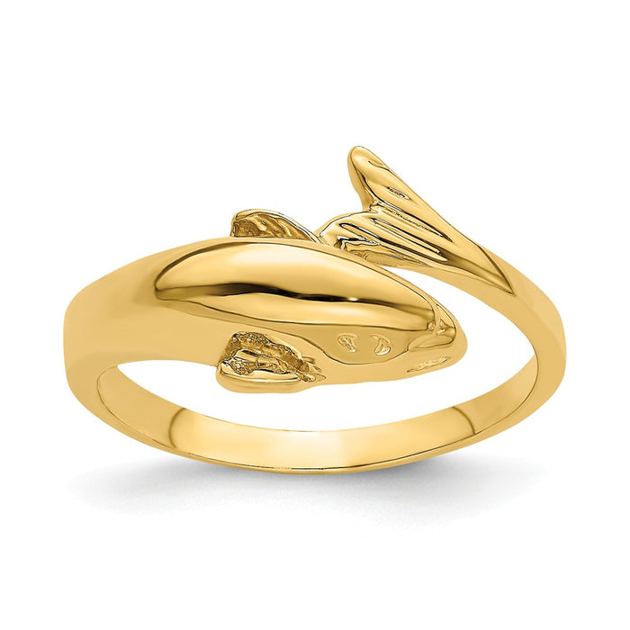 14k Yellow Gold Dolphin Ring, Size: 6.5