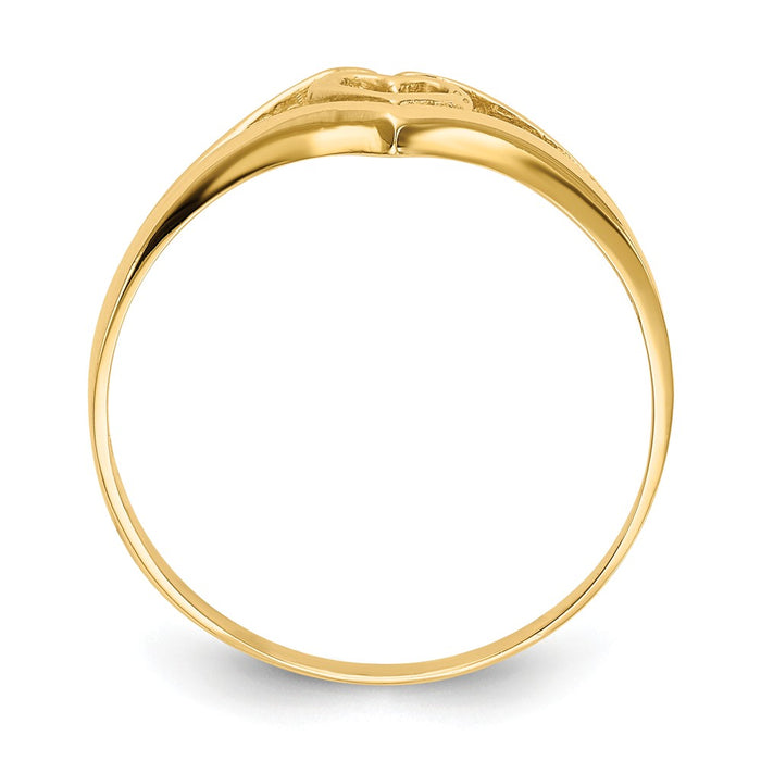 14k Yellow Gold Polished Heart Ring, Size: 7.5