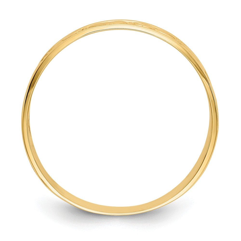 14k Yellow Gold Polished X & Hearts Ring, Size: 8.75