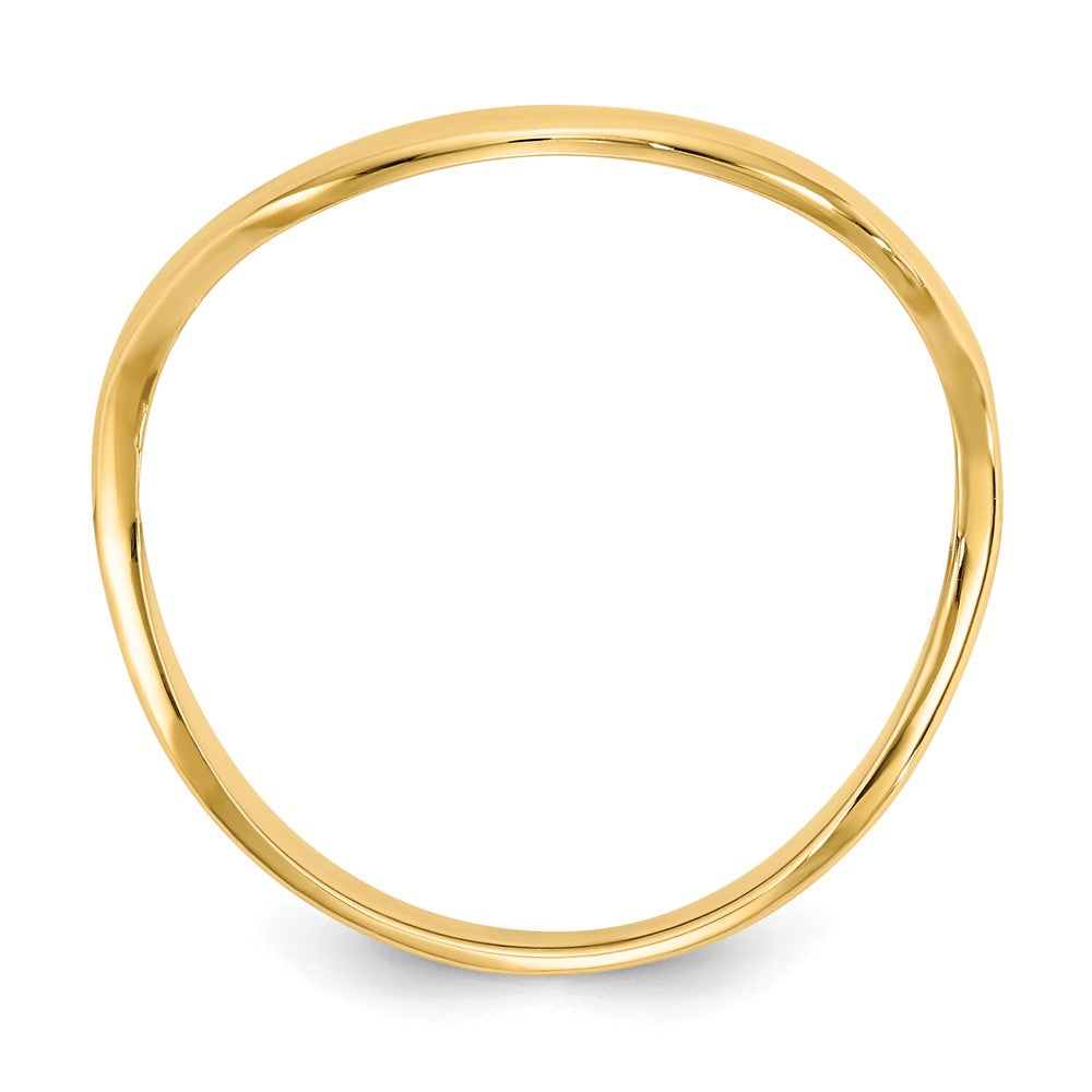14k Yellow Gold Wave Fashion Thumb Ring, Size: 9