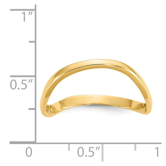 14k Yellow Gold Wave Fashion Thumb Ring, Size: 9