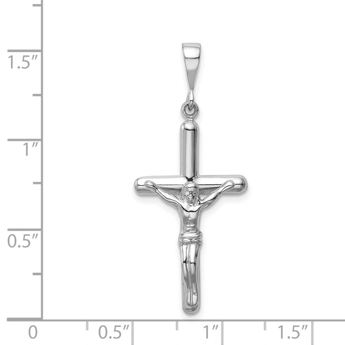 Million Charms 14K White Gold Themed Relgious Crucifix Pendant