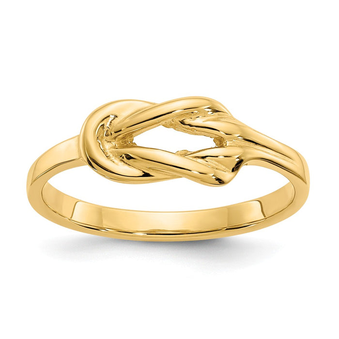14k Yellow Gold Freeform Knot Ring, Size: 7