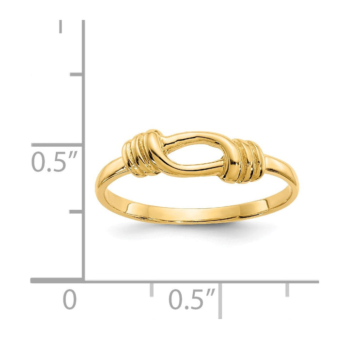 14k Yellow Gold Love Knot Wedding Band, Size: 7