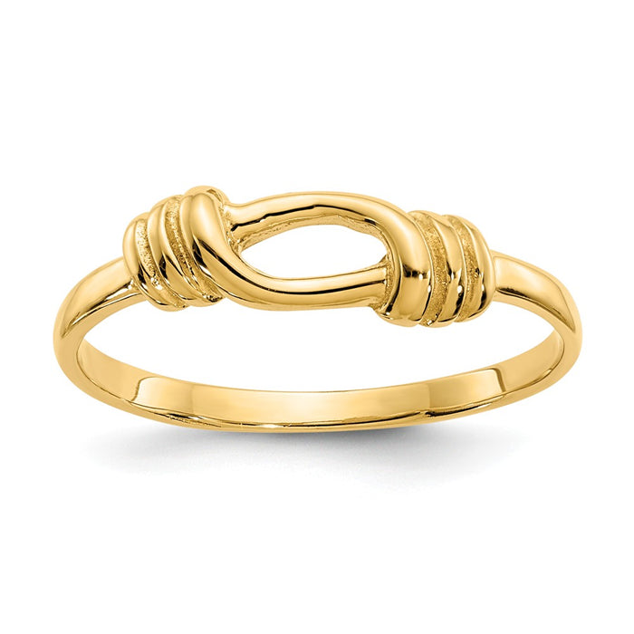 14k Yellow Gold Love Knot Wedding Band, Size: 7