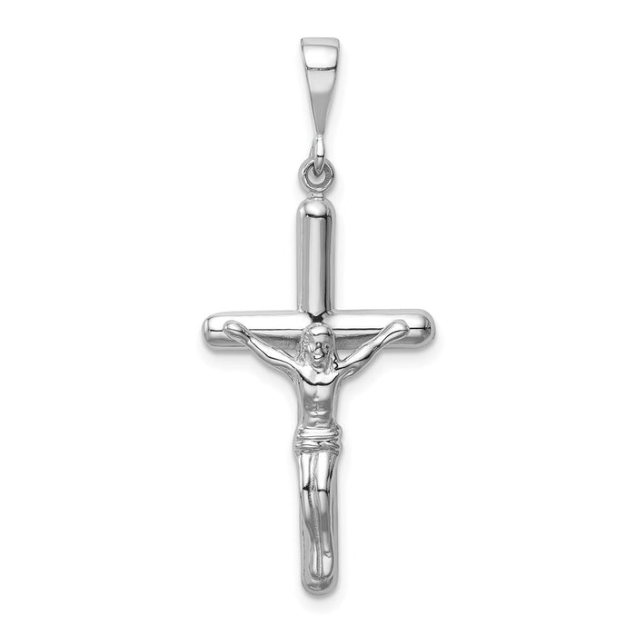 Million Charms 14K White Gold Themed Relgious Crucifix Pendant