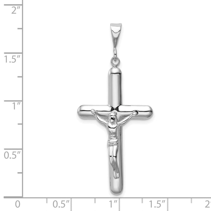 Million Charms 14K White Gold Themed Relgious Crucifix Pendant