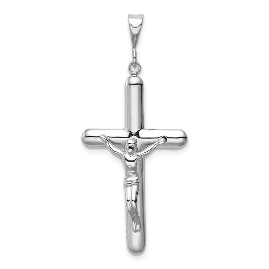 Million Charms 14K White Gold Themed Relgious Crucifix Pendant