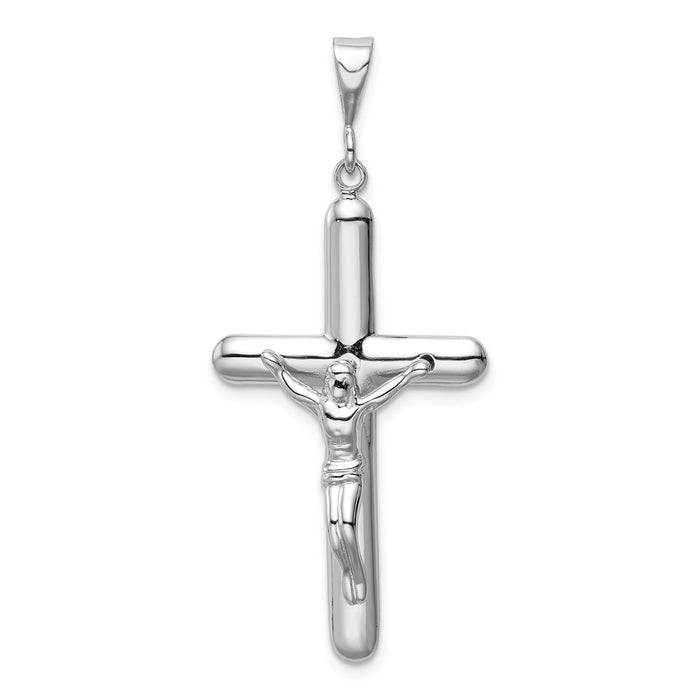 Million Charms 14K White Gold Themed Relgious Crucifix Pendant