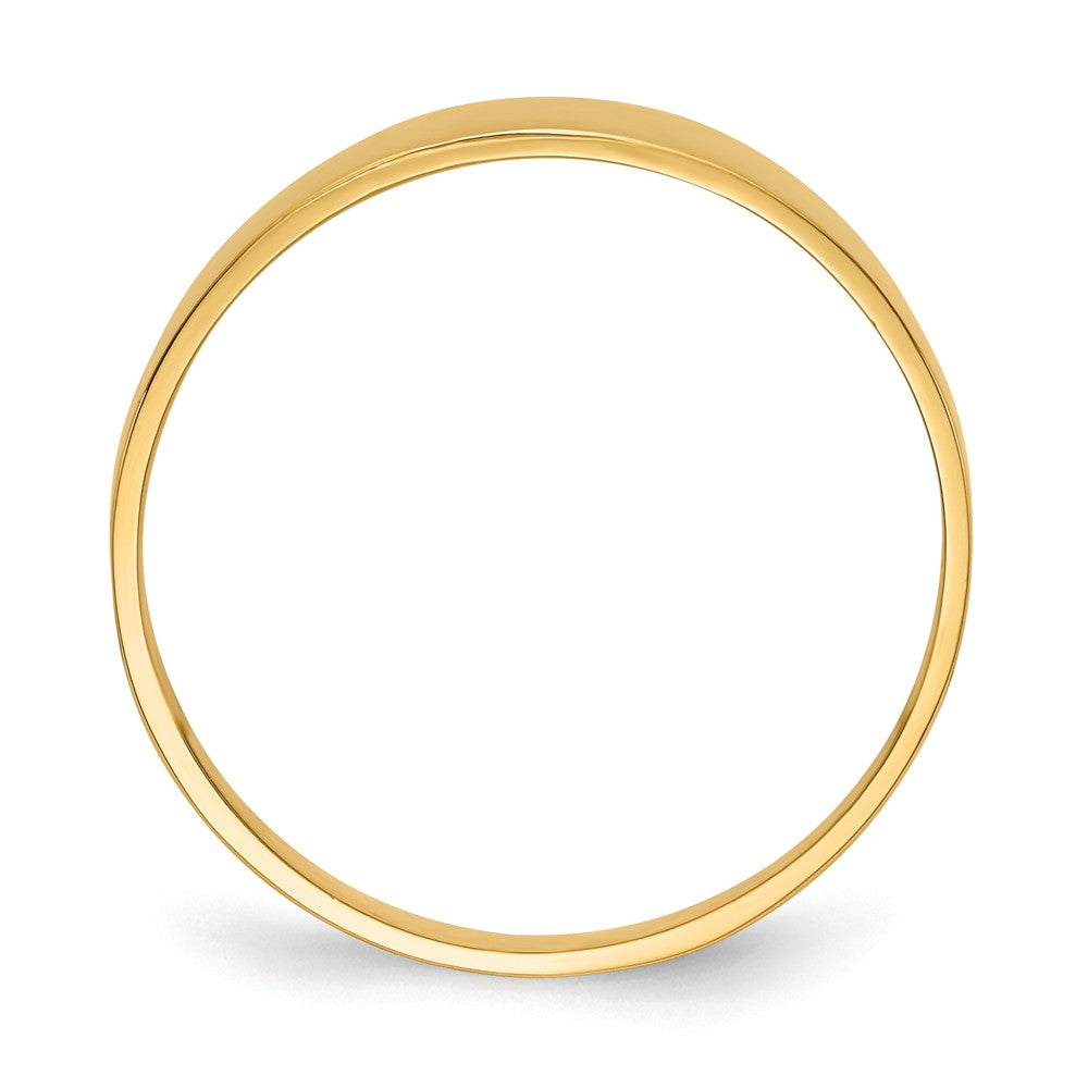 14k Yellow Gold 8mm Flat-top Tapered Cigar Wedding Band Ring, Size: 7